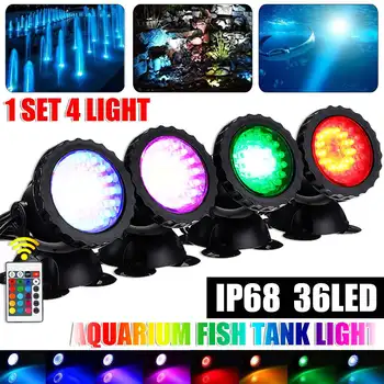 1 nastavte 1/2/4 svetlo LED fontána Lampa RGB Podvodné Bazén svetlo 7Types 100-240V Rybník Dekoratívne Osvetlenie EÚ plug