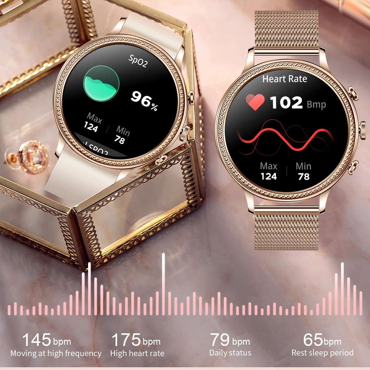 2023 Nové Žien Smartwatch V60 S Bluetooth Hovor 1.39 Palcový Full Dotykový Displej Pre Ženy, Luxusné Nepremokavé Šport Fitness pre systém IOS . ' - ' . 0