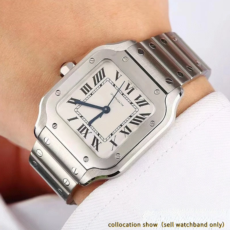 Vysoká kvalita Rýchle uvoľnenie hodinky remienok muži 21 mm Pre Cartier Santos WHSA0010 WHSA0009 WHSA0007 Nerezovej ocele náramok watchband . ' - ' . 1