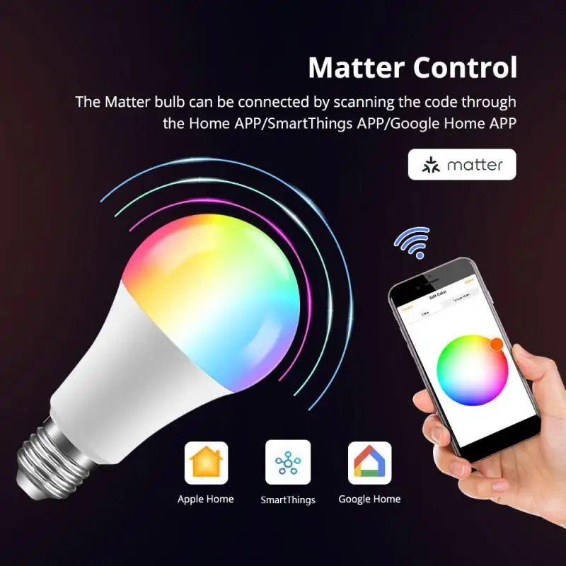 Ohľadu na to, WiFi, Smart Žiarovky Stmievateľné LED Svetlo E27 9W RGB+Teplá+Biela Homekit Ovládanie Práce s Siri Alexa Domovská stránka Google Smart Home . ' - ' . 1