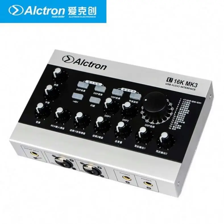 Alctron U16K MK3 USB Audio Interface karta Prenosný mini audio mixer usb zvuk Pre Živé Vysielanie . ' - ' . 1