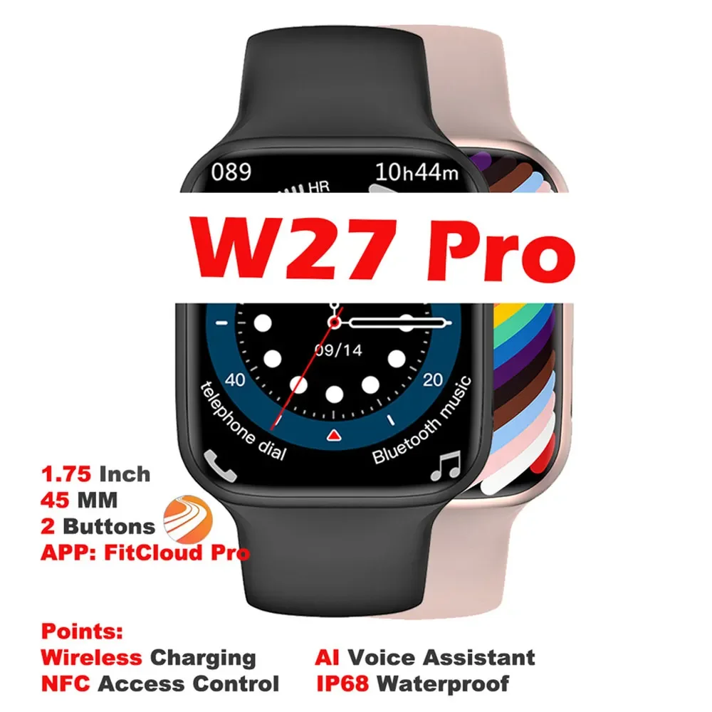 IWO W27 PRO Smart Hodinky Mužov NFC Siri BT Call Bezdrôtové Nabíjanie Spánku Monitor Správu Ženy Smartwatch Pk W37 PRO DT100 PRO+ . ' - ' . 2