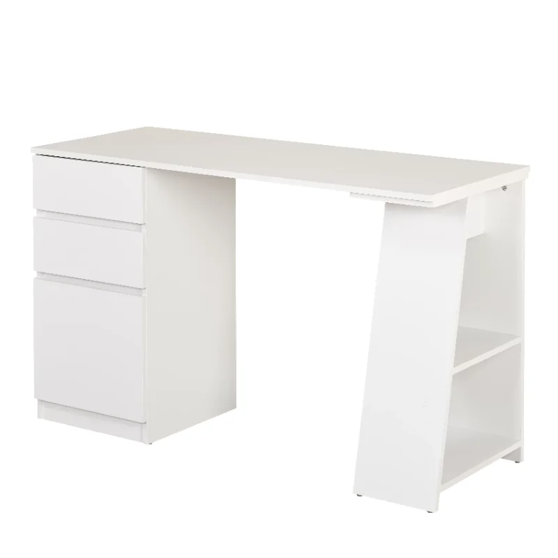 Como Písací Stôl s 3 Úložné Zásuvky, Biela stoly Počítač, písací Stôl malý stolík . ' - ' . 2