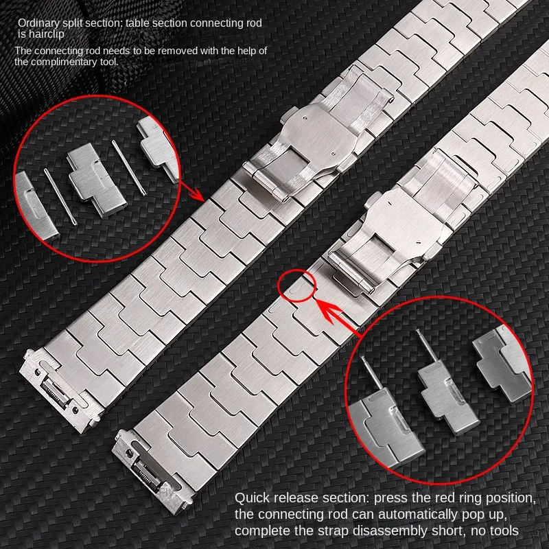 Vysoká kvalita Rýchle uvoľnenie hodinky remienok muži 21 mm Pre Cartier Santos WHSA0010 WHSA0009 WHSA0007 Nerezovej ocele náramok watchband . ' - ' . 3