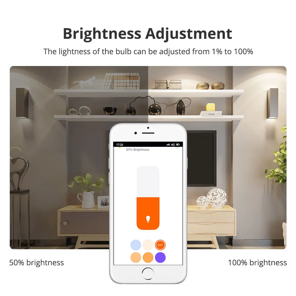 Ohľadu na to, WiFi, Smart Žiarovky Stmievateľné LED Svetlo E27 9W RGB+Teplá+Biela Homekit Ovládanie Práce s Siri Alexa Domovská stránka Google Smart Home . ' - ' . 3