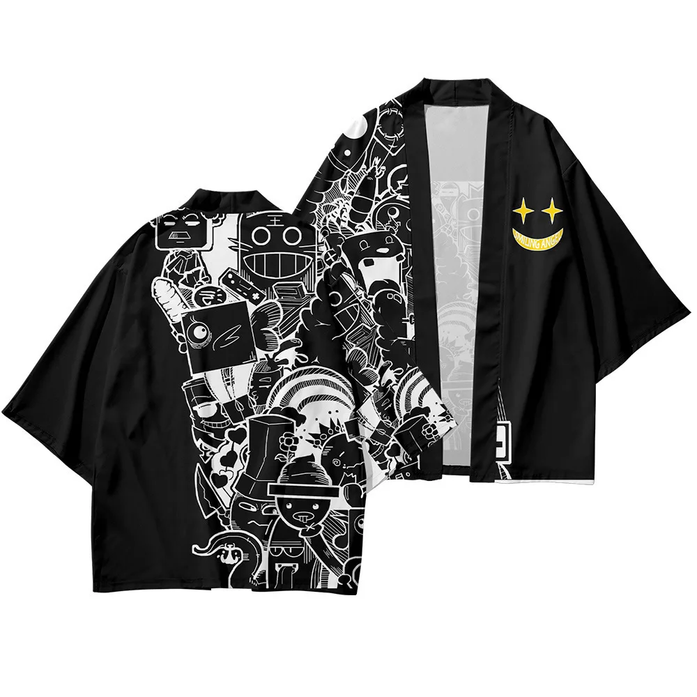 Anime Cosplay Lete Pierko Zrastov Kimono 3D Digitálna Tlač Beach Sun Protection Oblečenie Bežné Župan Cardigan Voľné Muži Ženy . ' - ' . 3