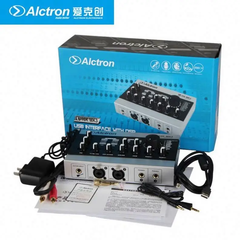Alctron U16K MK3 USB Audio Interface karta Prenosný mini audio mixer usb zvuk Pre Živé Vysielanie . ' - ' . 3