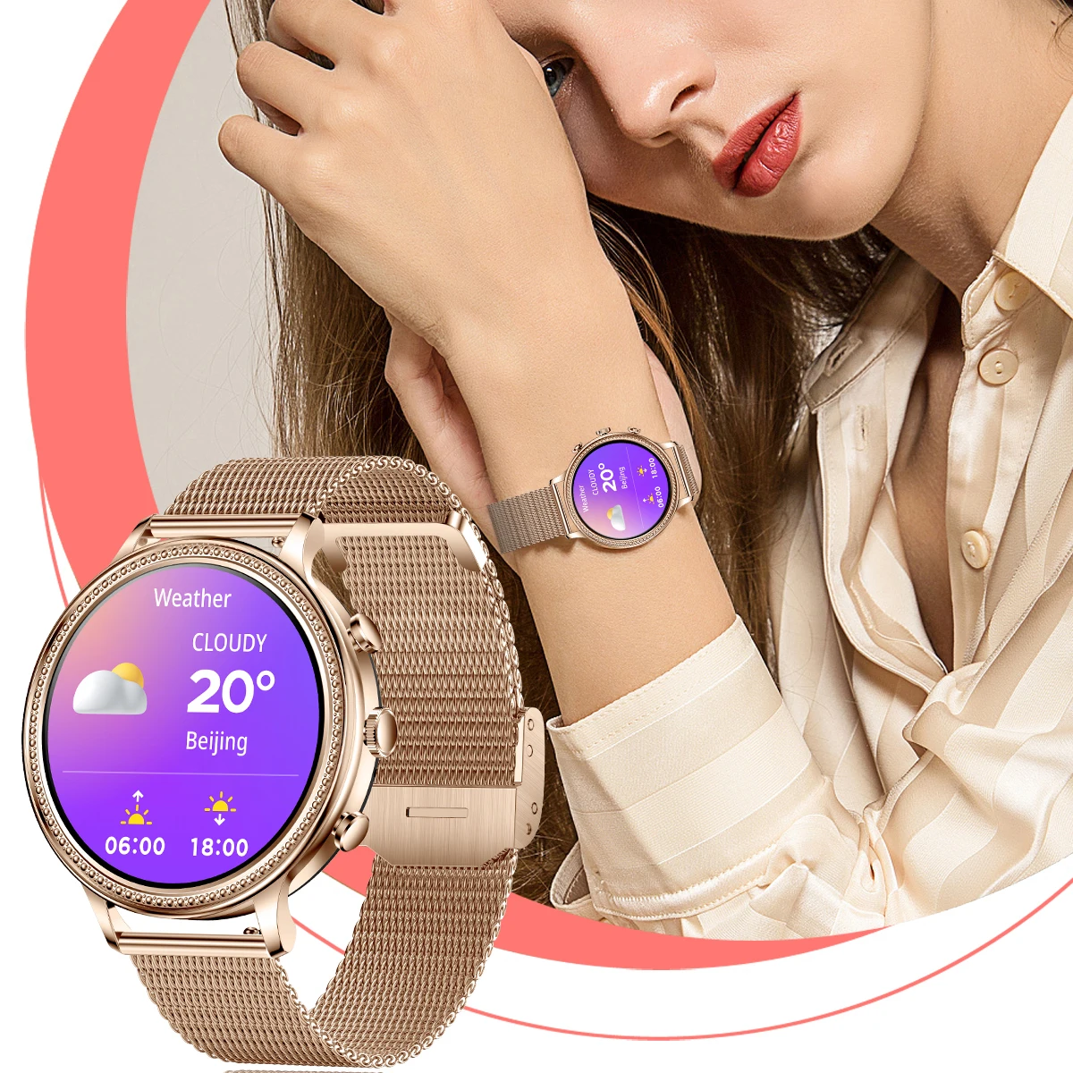 2023 Nové Žien Smartwatch V60 S Bluetooth Hovor 1.39 Palcový Full Dotykový Displej Pre Ženy, Luxusné Nepremokavé Šport Fitness pre systém IOS . ' - ' . 3