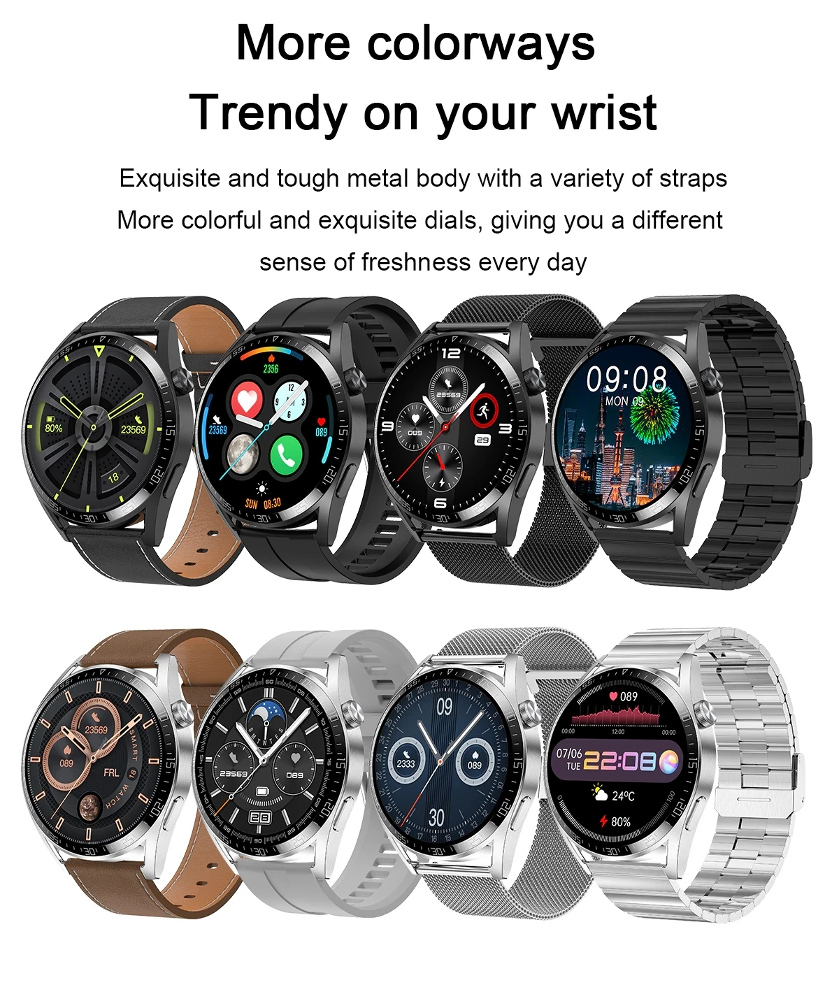 2023 Smartwatch Muži Ženy Bluetooth Hovor Bezdrôtové Nabíjanie Fitness Náramok Hodiniek Pre Doogee S59 Pro S88 Pro S68 Pro N100 S70 S8 . ' - ' . 4
