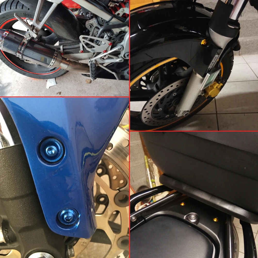 6 mm Motocykel CNC Kapotáže telo prácu Skrutky 10 ks Pre yamaha tmax 500 XT660Z Tenere ABS FZ1 Fazer/ABS Honda CB600F Hornet . ' - ' . 5