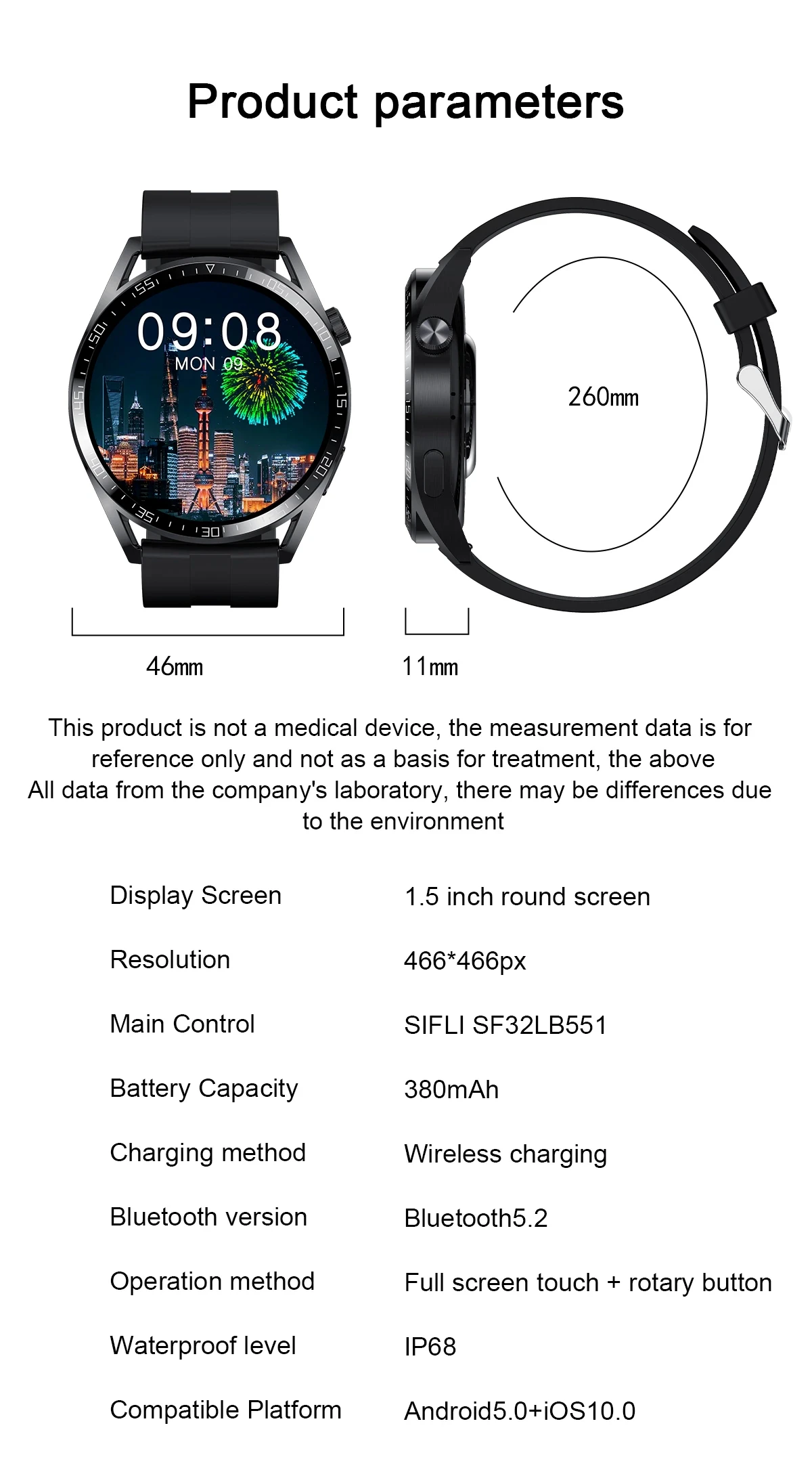2023 Smartwatch Muži Ženy Bluetooth Hovor Bezdrôtové Nabíjanie Fitness Náramok Hodiniek Pre Doogee S59 Pro S88 Pro S68 Pro N100 S70 S8 . ' - ' . 5