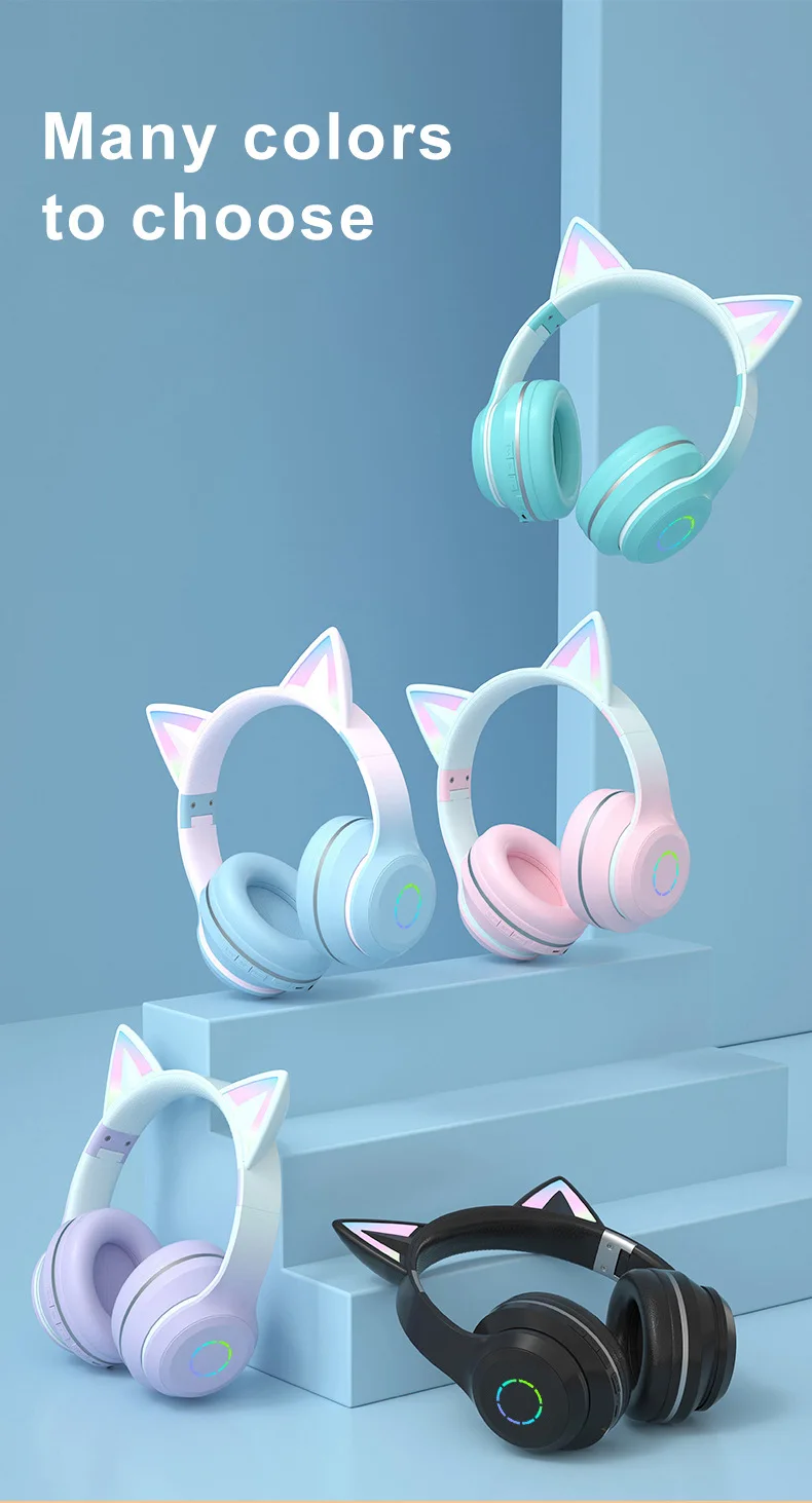 Nový Headset Bluetooth Headset ST89M Postupnej Zmene LED Svetlo Cute Cat Série Mačka Ucho Wreless Bluetooth Headset . ' - ' . 5