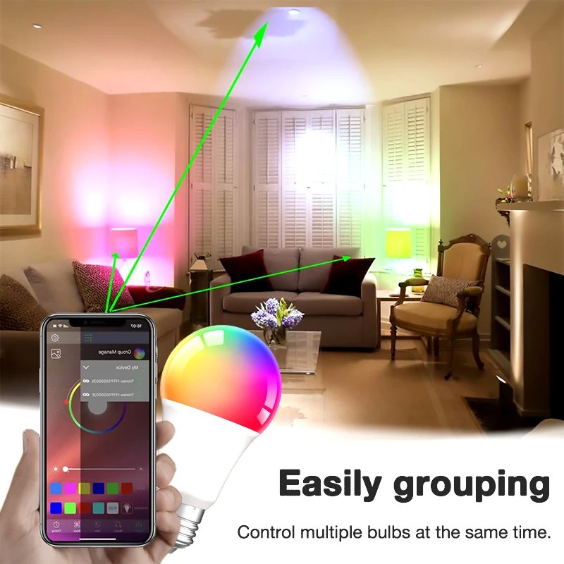 Tuya Zigbee Smart Žiarovky RGBCW 9W Farbu Meniace LED Svetlo E27 110V 220V Inteligentný Život APLIKÁCIE Kompatibilné Alexa Domovská stránka Google . ' - ' . 5
